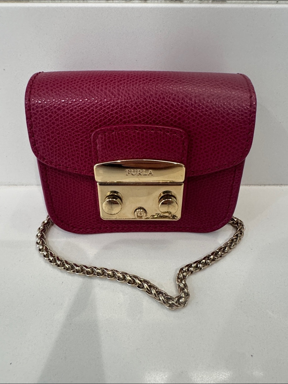 Furla Mini metropolis bag  in Fuchsia with Gold hardware
